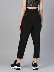 Black Front Pocket Slouchy Jeans