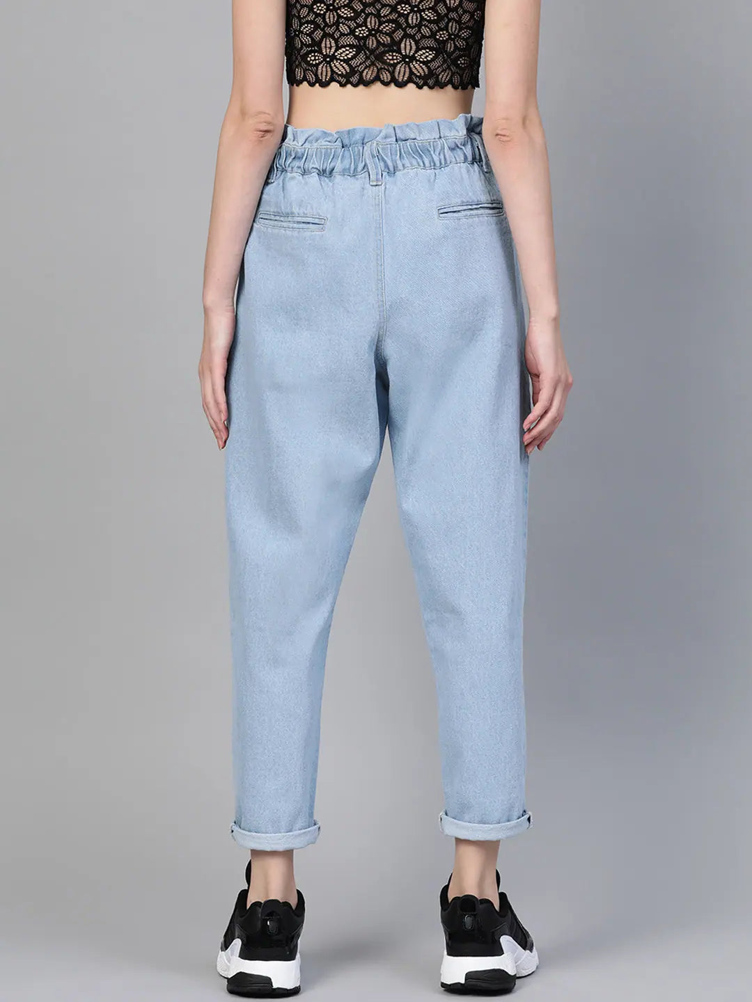 Blue Front Pocket Slouchy Jeans - Women's Denim Comfort Fit