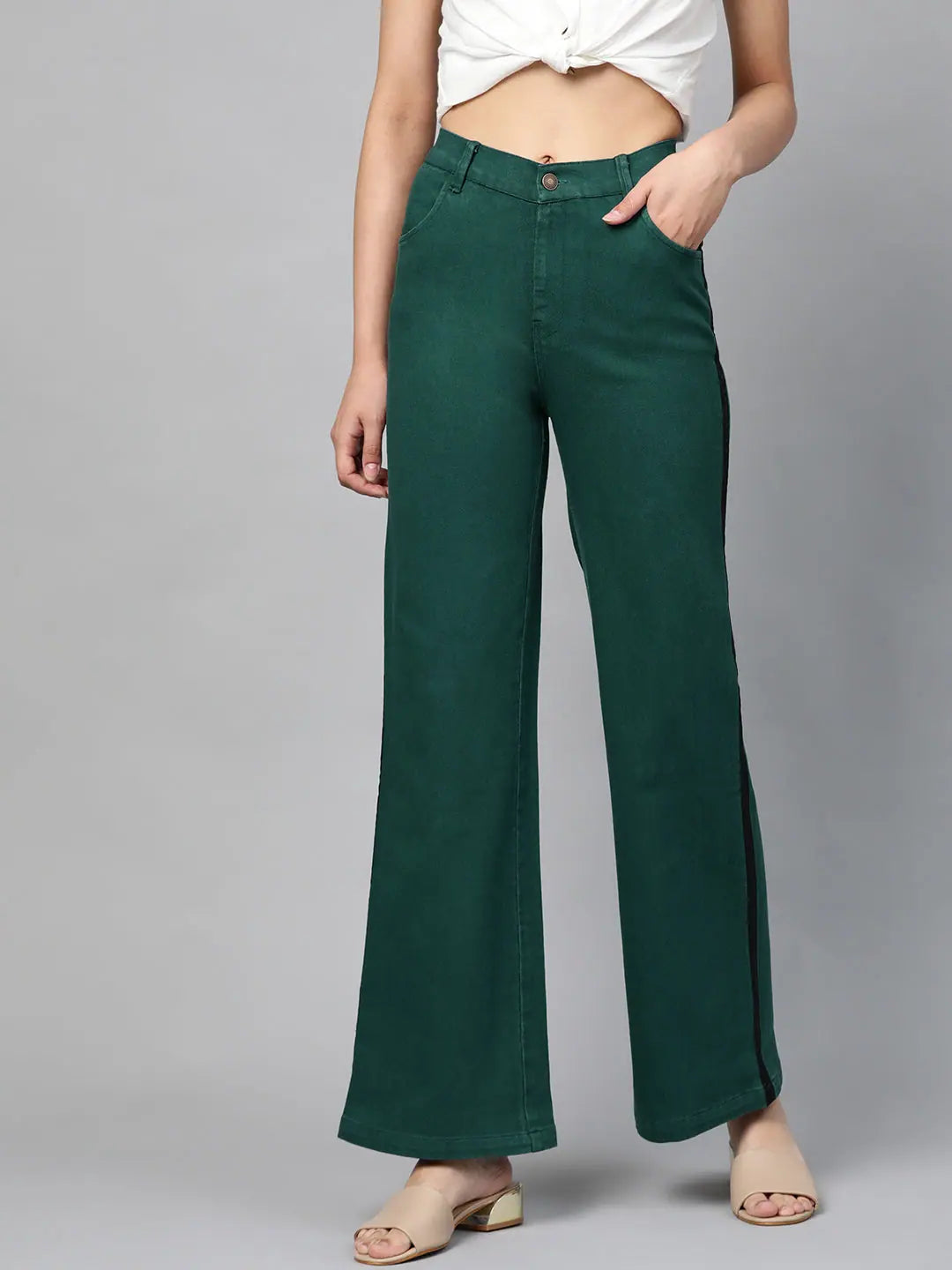 Emerald Green Bell Bottom Jeans - Women's Western Wear Denim