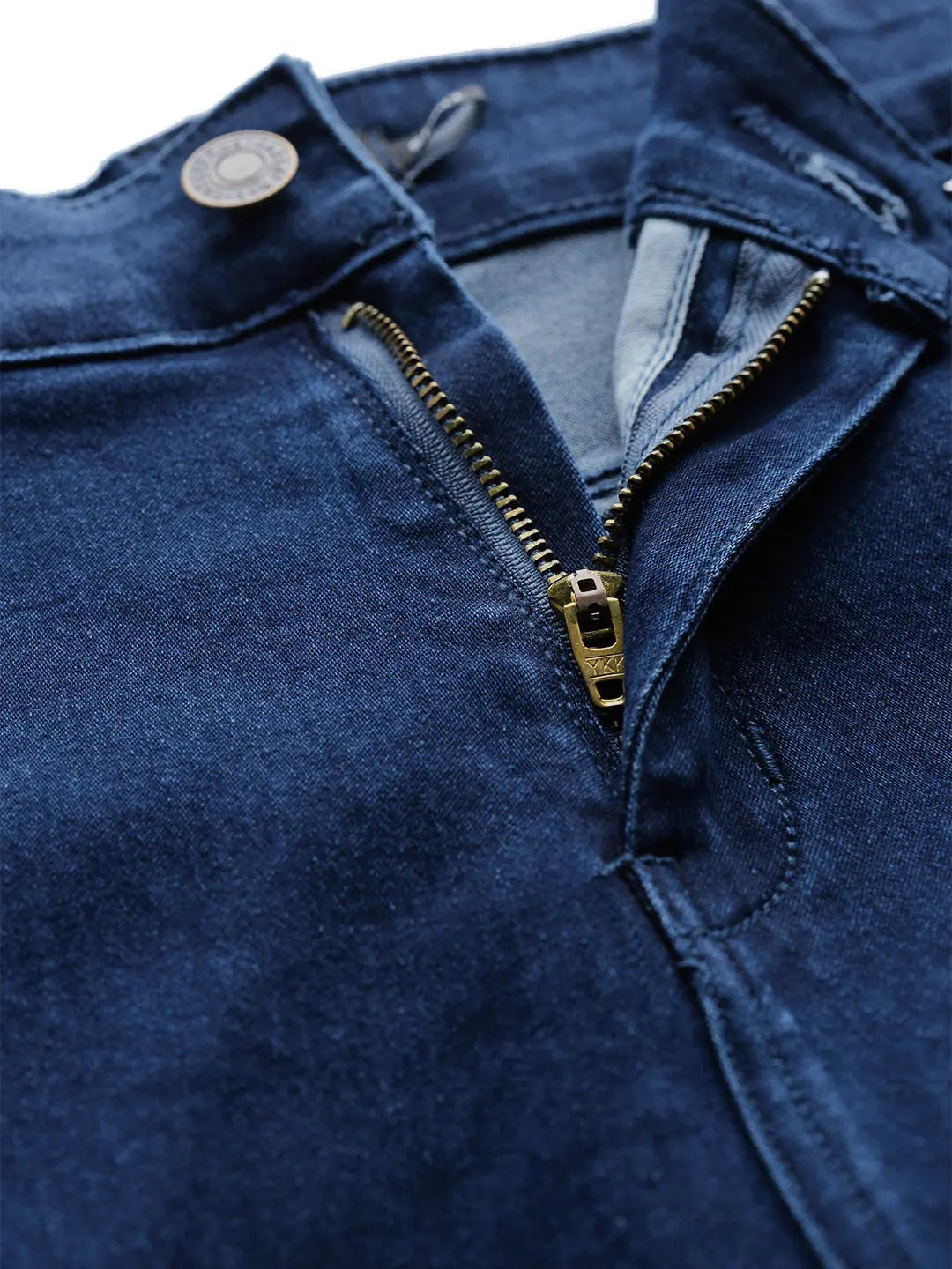 Navy Basic Regular Jeans: Classic Denim, Slim Fit Cotton