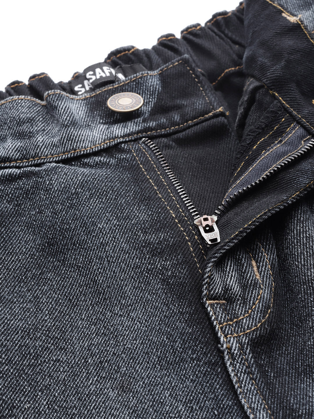Navy Washed High Waist Basic Jeans-SFJEAN0071