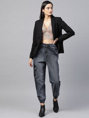 Navy Washed Street Wear Jogger Jeans-SFJEAN0073