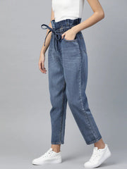 Blue Paper Bag Assorted Waist Jeans
