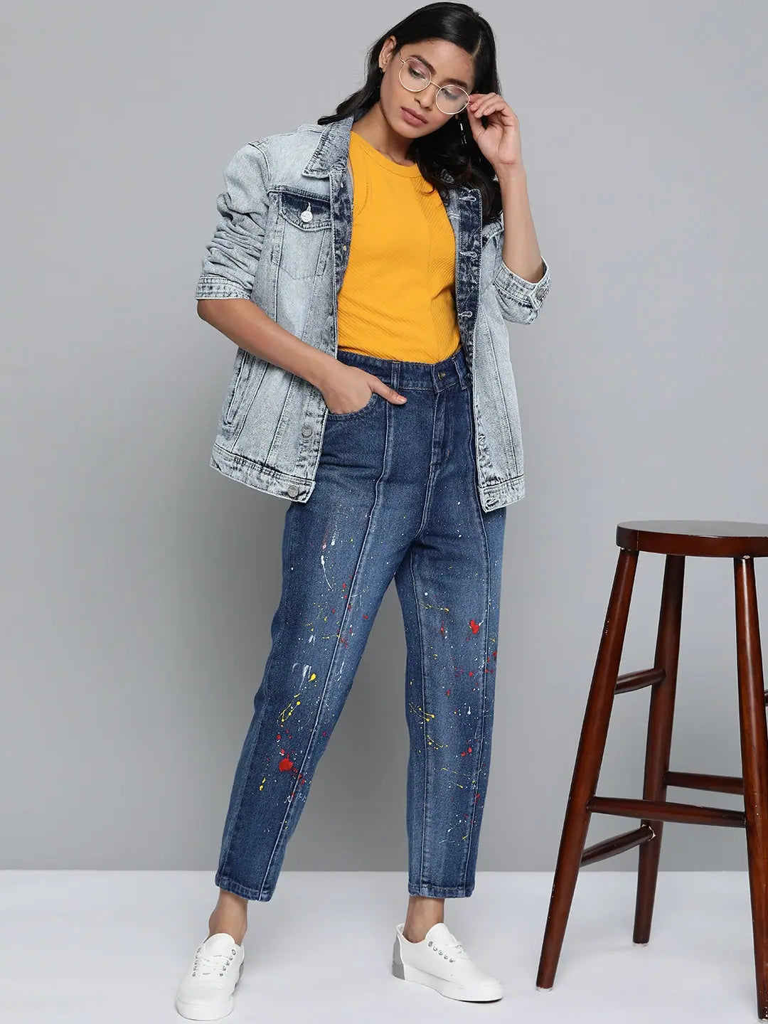 Blue Paint Splatter Jeans | Women's Western Clothing