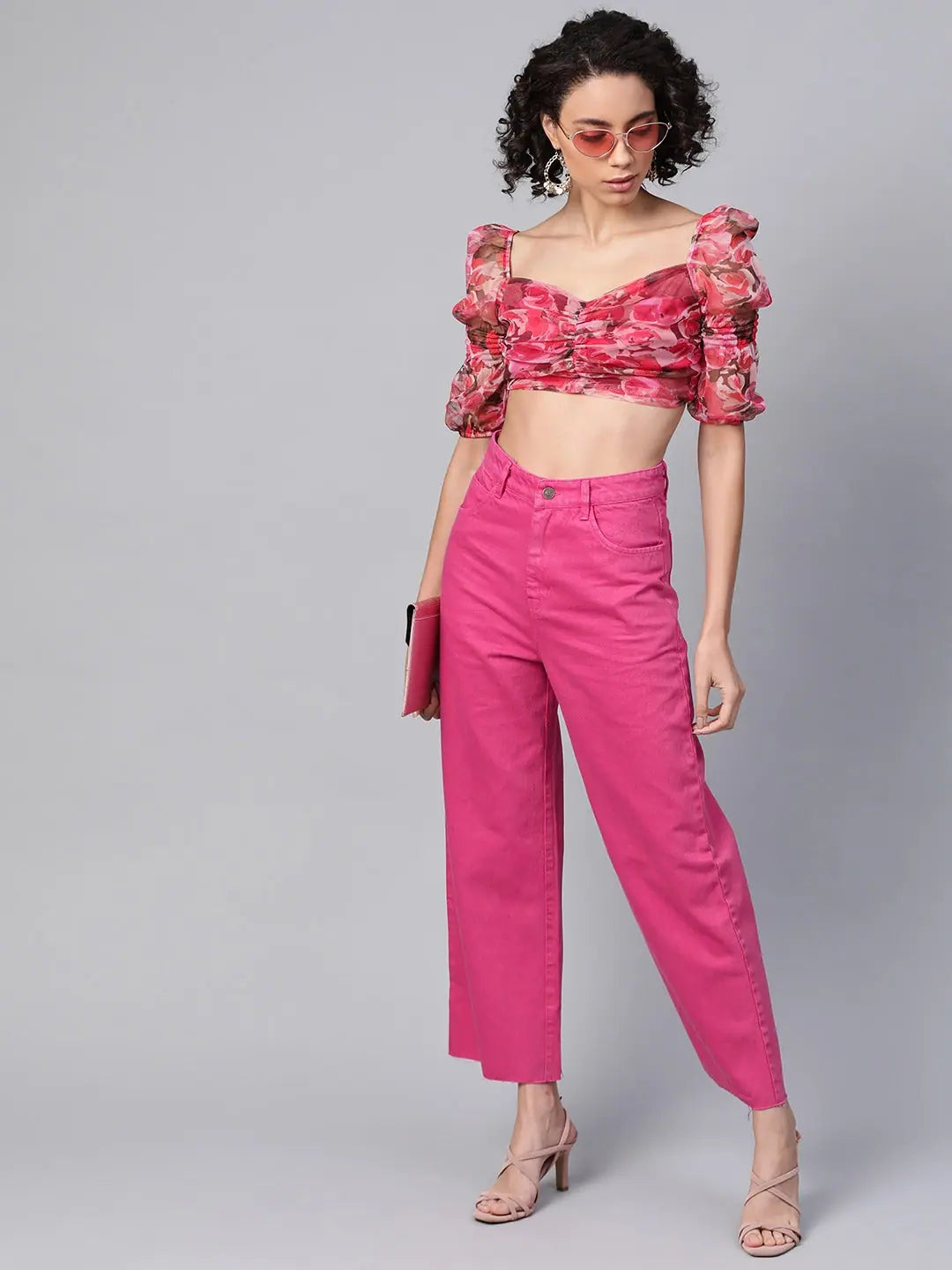 Fuchsia Raw Edge Jeans | Comfort Fit Denim Jeans