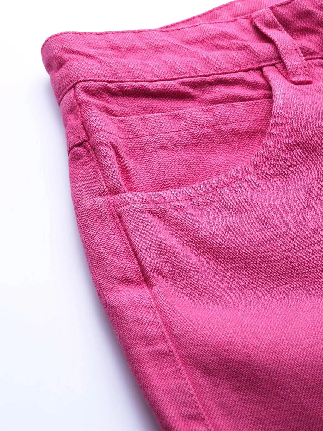 Fuchsia Raw Edge Jeans | Comfort Fit Denim Jeans