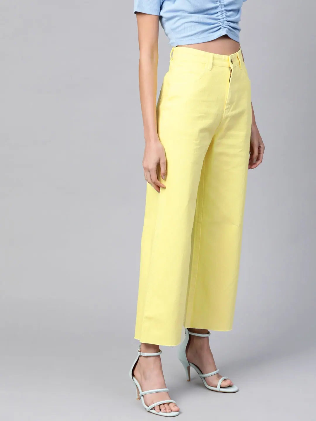 Yellow Raw Edge Jeans - Women's Western Wear | Trendy Denim
