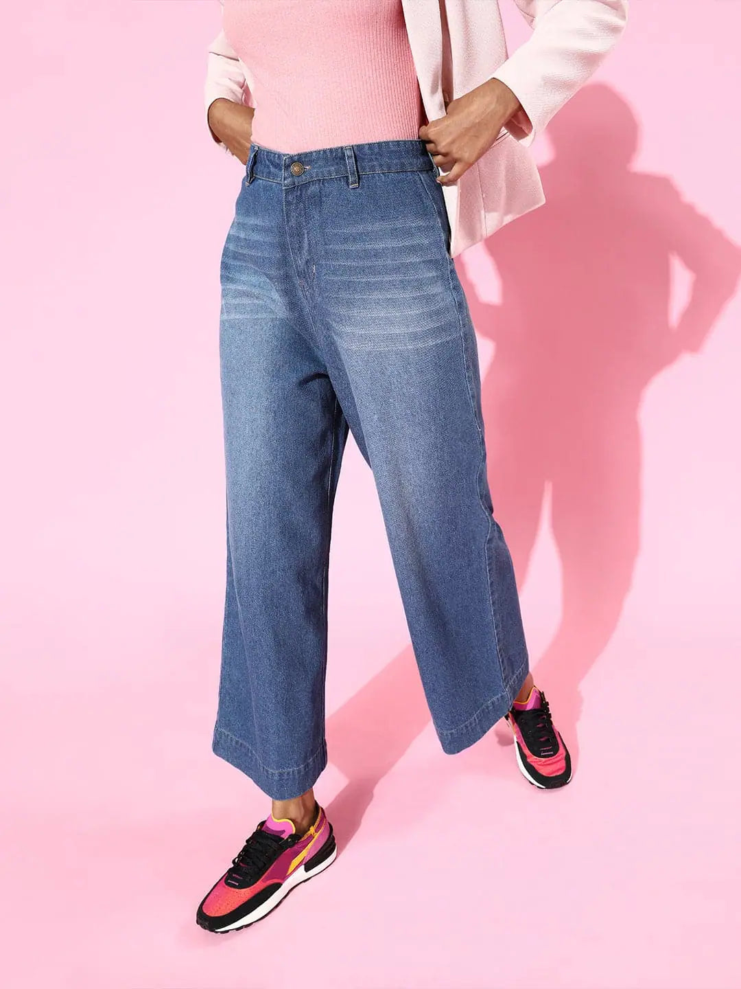 Blue Wide Leg Jeans | Women's Western Wear Clothing Online