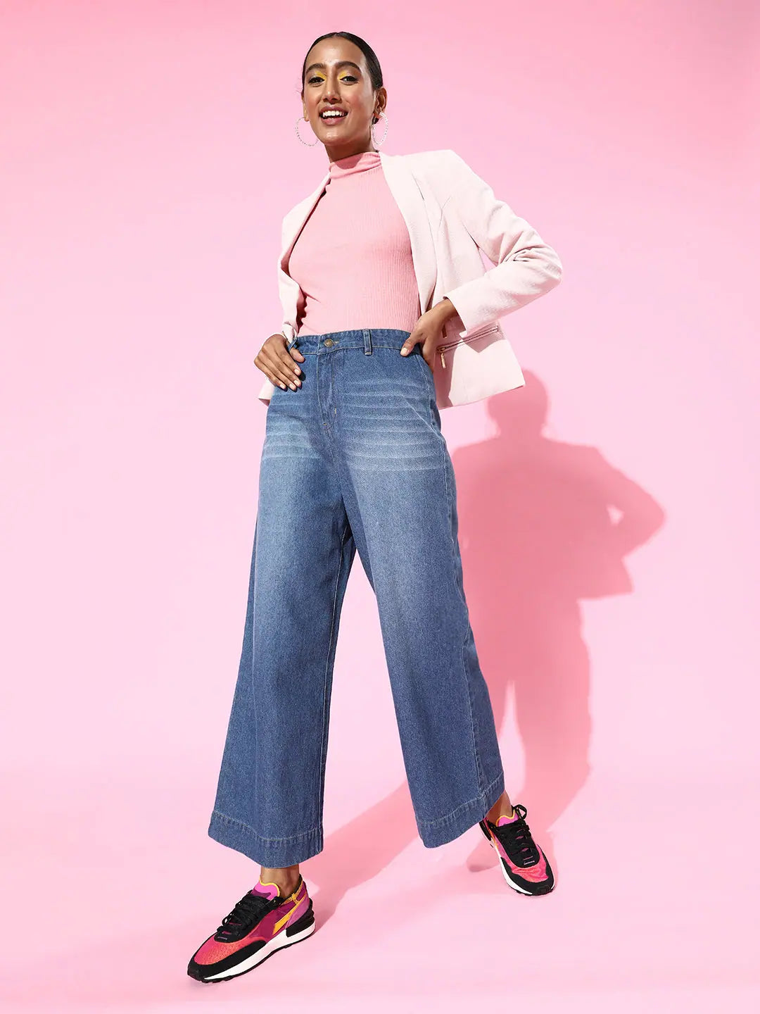 Blue Wide Leg Jeans | Women's Western Wear Clothing Online