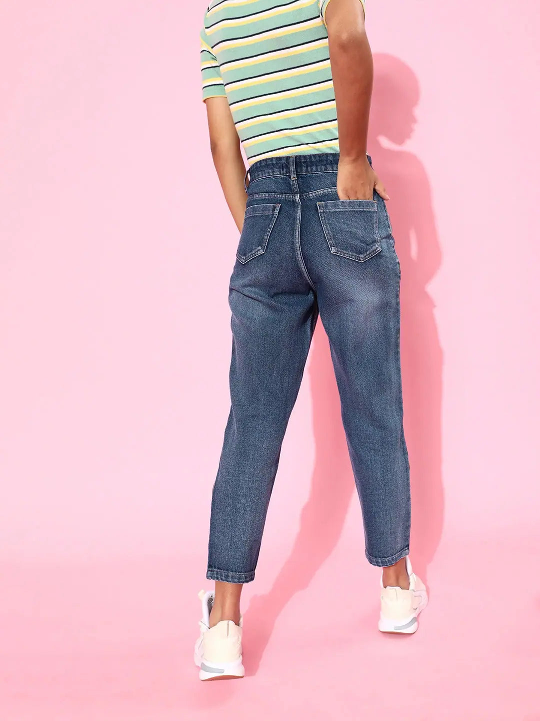 Blue Side Stripe Slouchy Jeans | Women's Western Wear