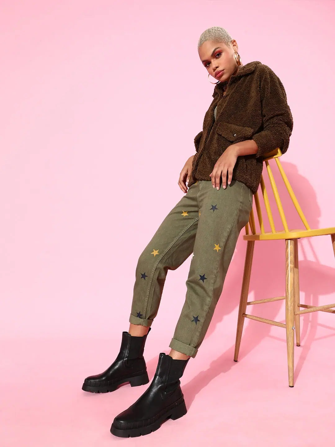 Olive Star Mom Fit Jeans | Women's Lehenga Casual Look