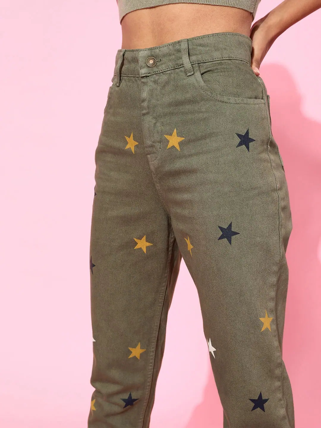 Olive Star Mom Fit Jeans | Women's Lehenga Casual Look