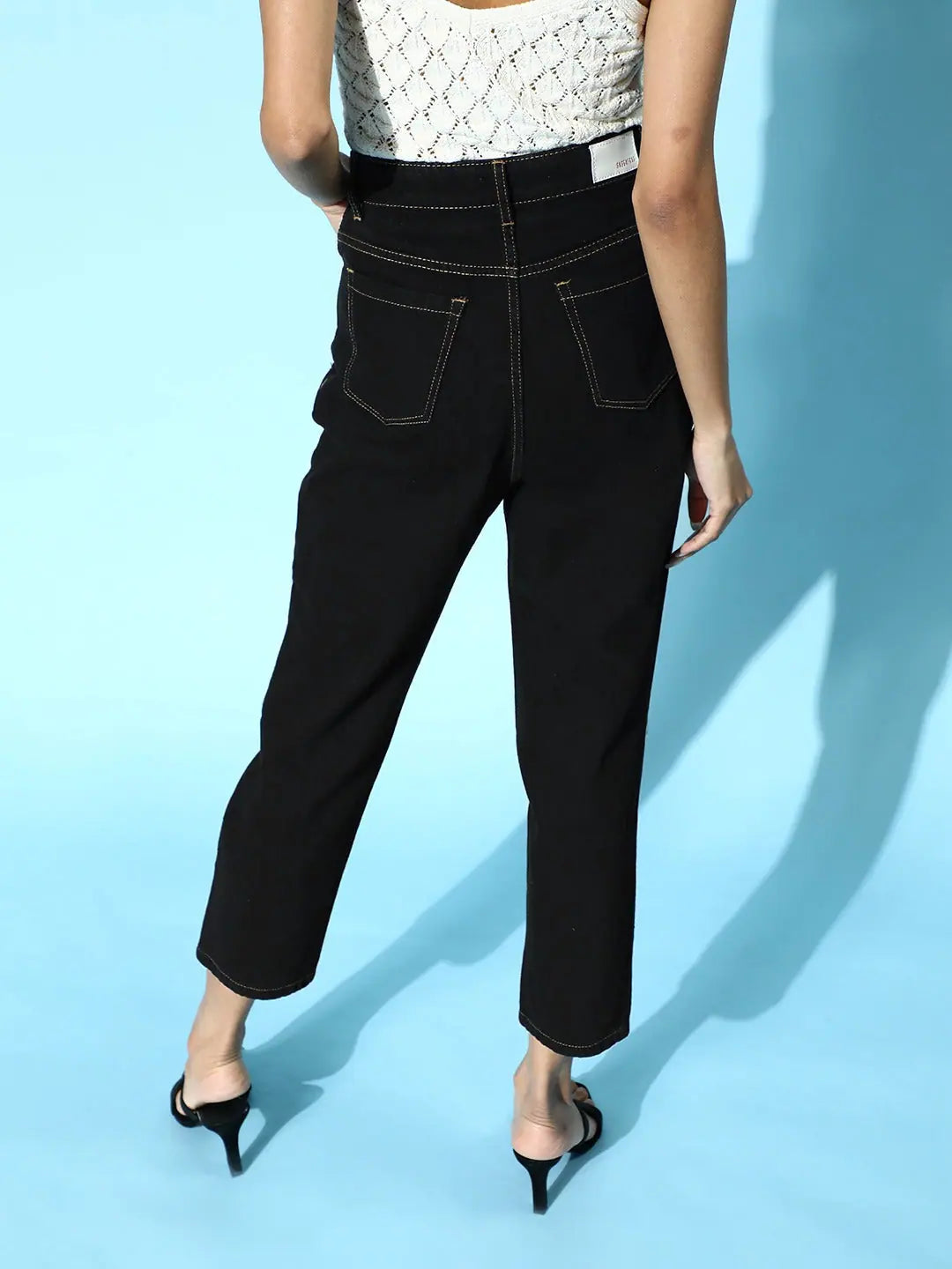 Black Cut Out Jeans - Mesh Net, Women's Western Wear