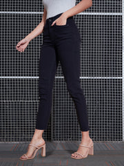 Women Black Denim Premium Relax Jeans-SFJEAN0352_Black