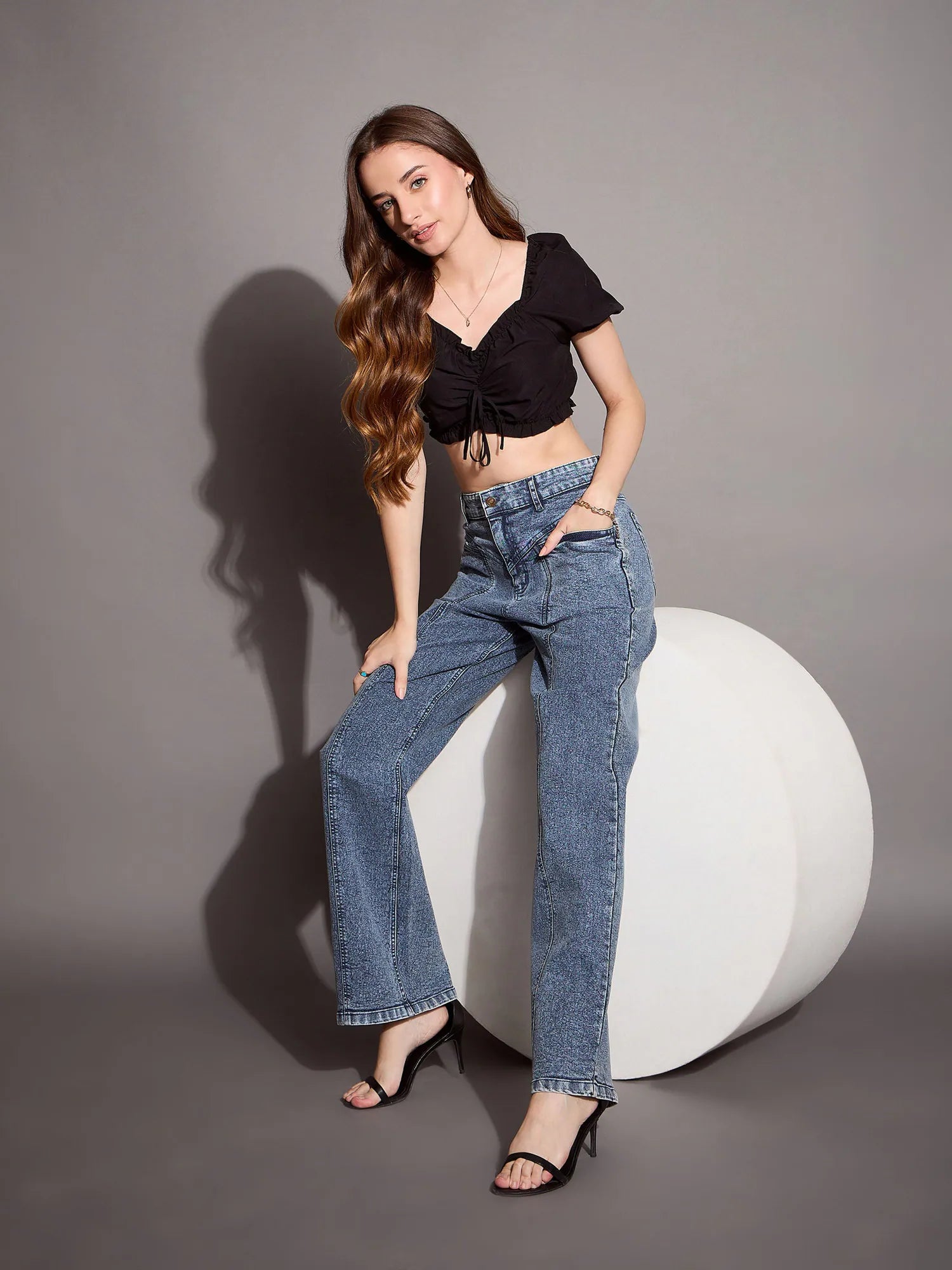 Blue Wash Straight Fit Jeans | Women's Denim Jeans
