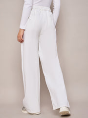 Women White High Waist Front Dart Straight Jeans-SFJEAN0636