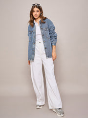 Women White High Waist Front Dart Straight Jeans-SFJEAN0636