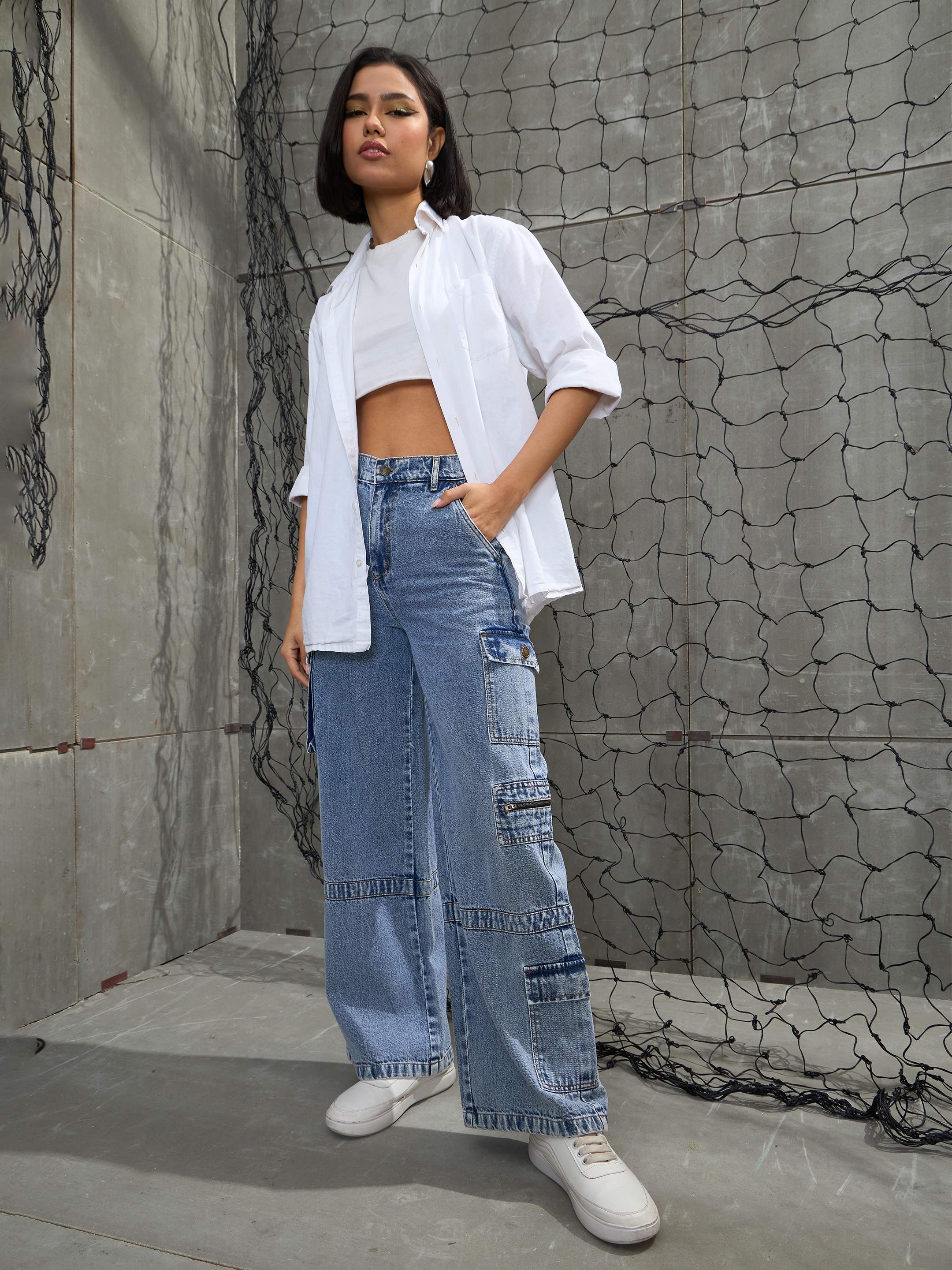 Women Ice Blue Denim Straight Fit Jeans-SFJEAN0705