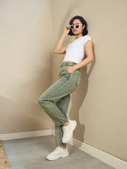 Women Green Washed Tapered Jeans-SFJEAN0721