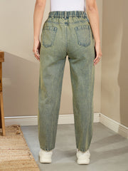 Women Green Washed Tapered Jeans-SFJEAN0721