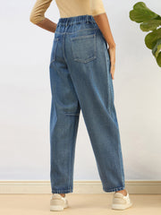 Women Blue Washed Balloon Fit Jeans-SFJEAN0728