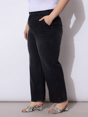 Women Black Acid Wash Straight Fit Jeans-SFJEAN0793