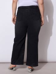 Women Black Acid Wash Straight Fit Jeans-SFJEAN0793
