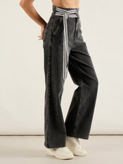 Women Grey Washed High Rise Straight Jeans-SFJEAN0807