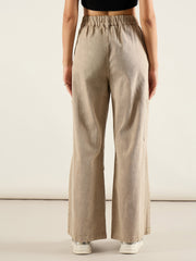 Women Beige High Rise Straight Cargo Jeans-SFJEAN0808