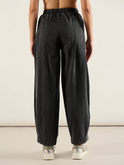 Women Black Washed High Rise Balloon Fit Jeans-SFJEAN0814