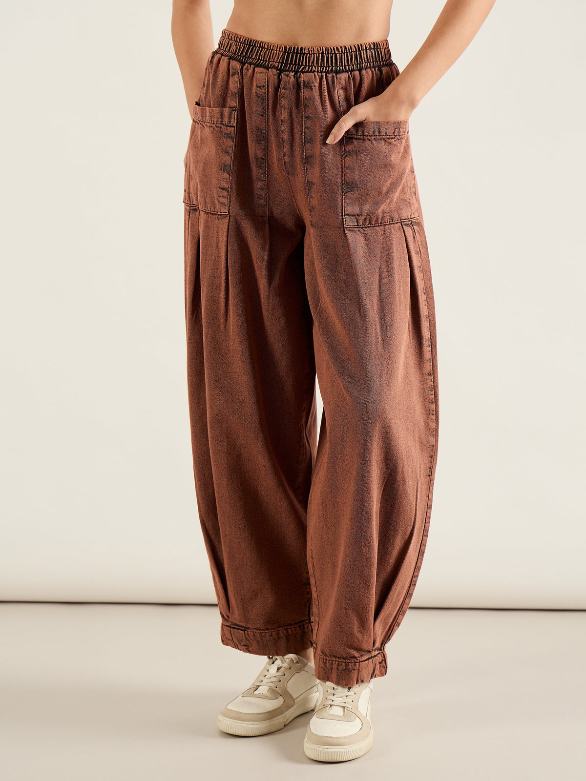 Women Rust Acid Washed Balloon Fit Jeans-SFJEAN0815