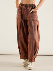 Women Rust Acid Washed Balloon Fit Jeans-SFJEAN0815