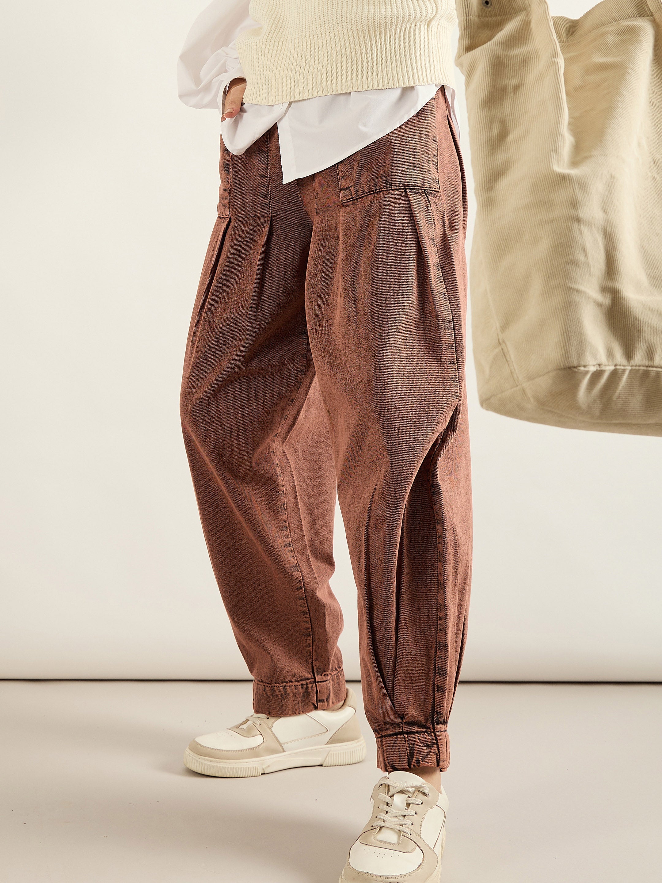 Women Rust Acid Washed Balloon Fit Jeans-SFJEAN0815