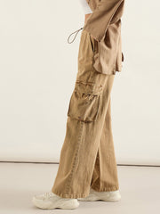 Women Beige Cargo Pockets Jeans-SFJEAN0819