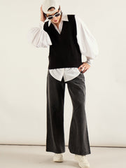 Women Black Wash High Waist Straight Jeans-SFJEAN0825