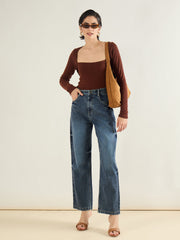Women Blue Blast Straight Fit Jeans-SFJEAN0837
