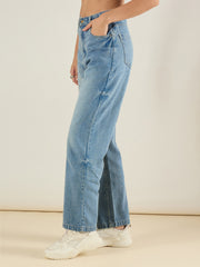 Women Ice Blue Straight Fit Jeans-SFJEAN0838