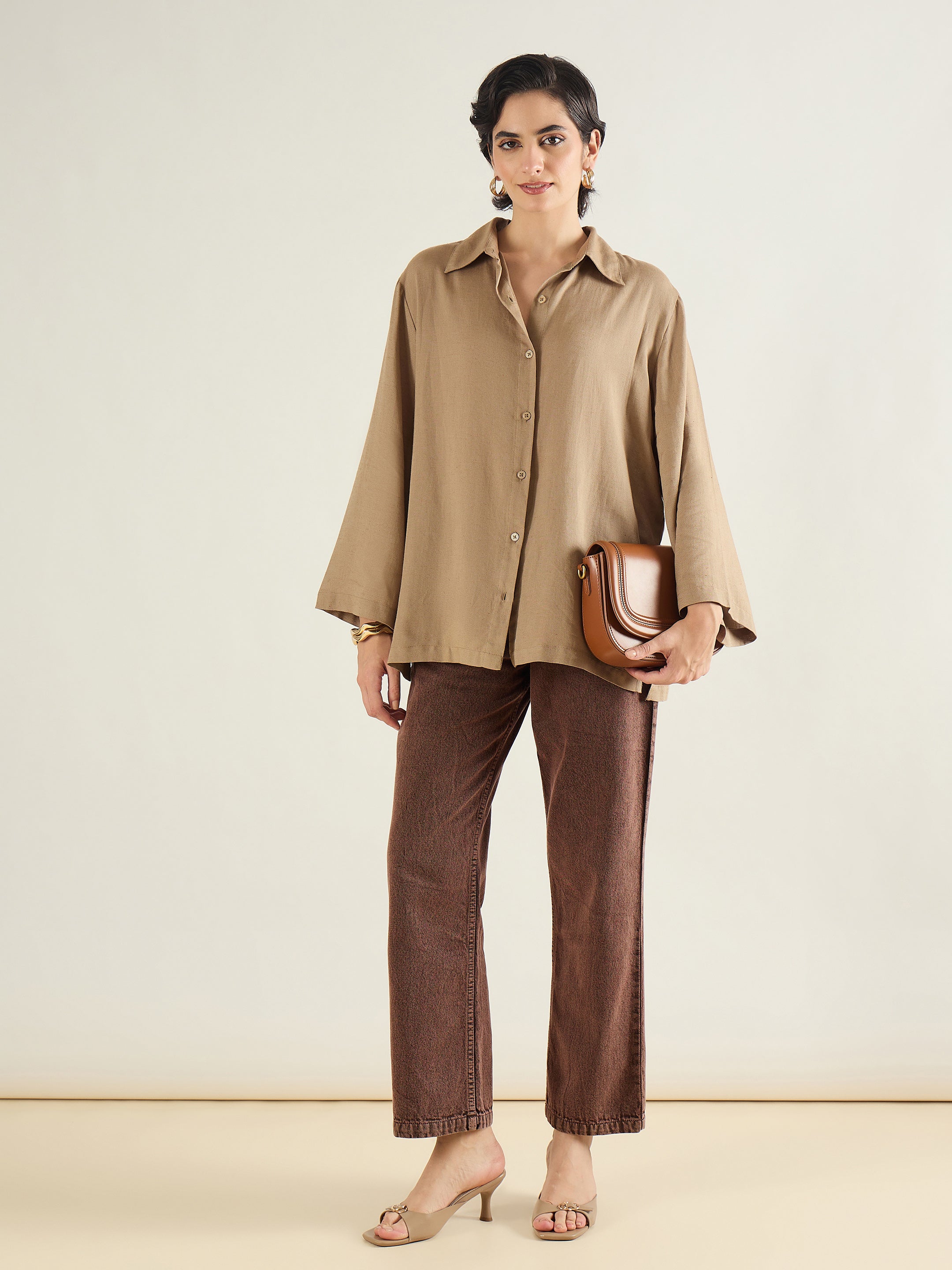 Women Brown Straight Fit Jeans-SFJEAN0839