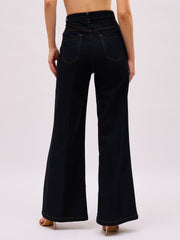 Women Jet Black Denim Front Crease Straight Fit Jeans-SFJEAN0854