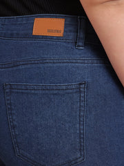 Women Navy Denim Bell Bottom Jeans