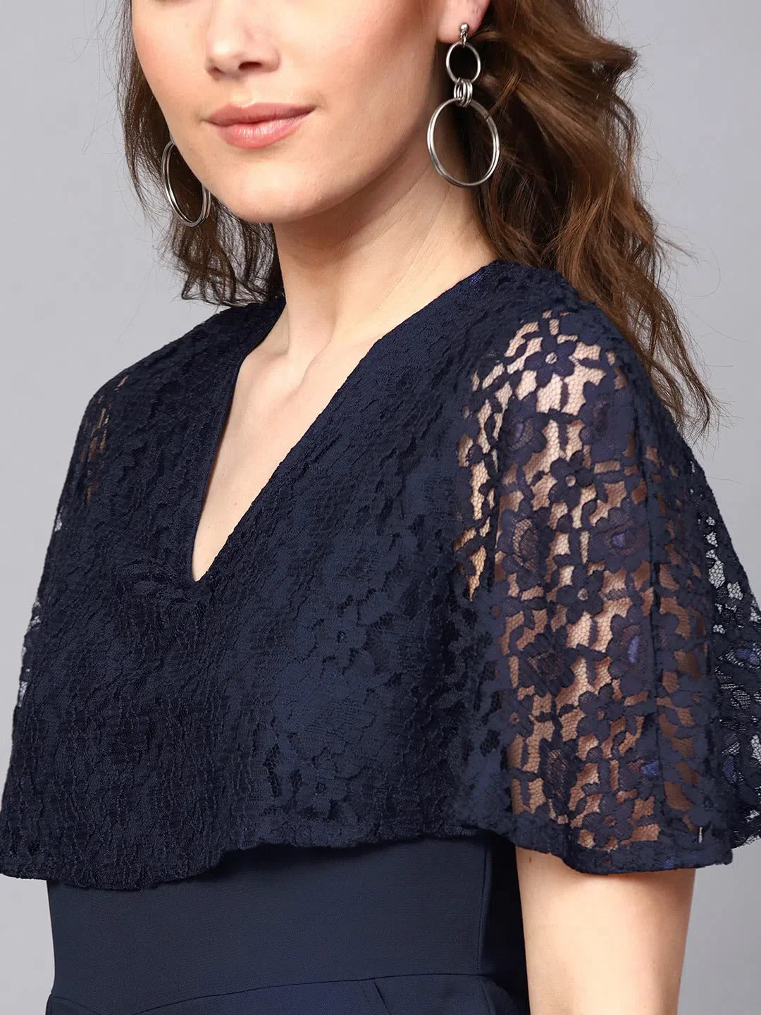 Navy Lace Jumpsuit - Stylish Women's Formal One-Piece Outfit