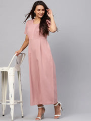 Women Solid Pink Jumpsuits & Sets