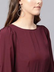 Women Solid Maroon Jumpsuits & Sets