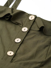 Women Solid Olive Jumpsuits & Sets