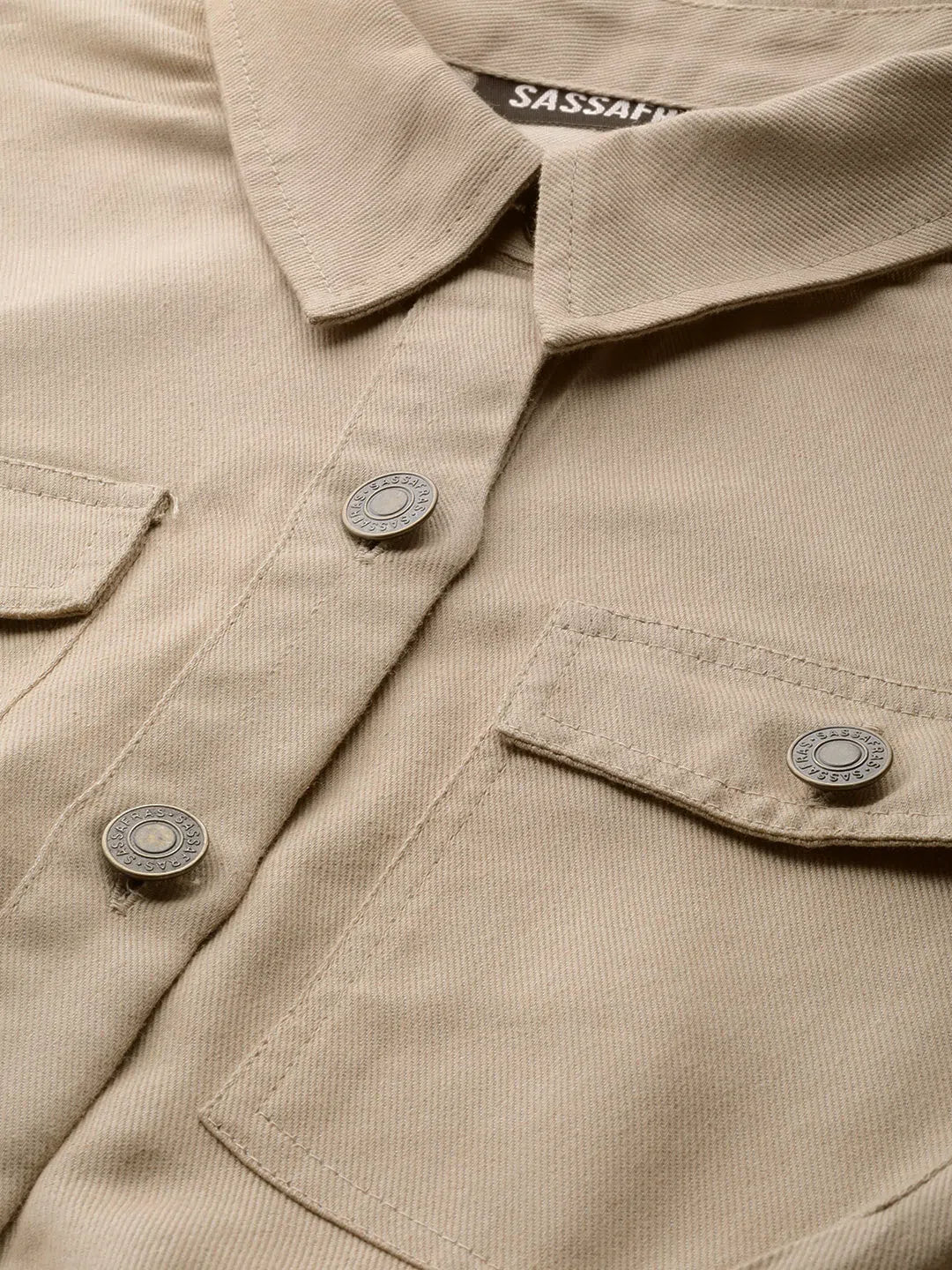 Beige Cotton Jumpsuit - Solid Women's Jumpsuits & Sets