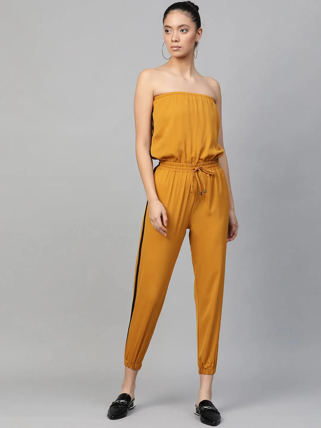 Mustard Jumpsuit Set: Trendy Women's One-Piece Outfits
