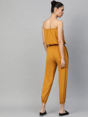 Women Solid Standard Mustard Jumpsuits & Sets