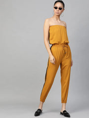 Women Solid Standard Mustard Jumpsuits & Sets