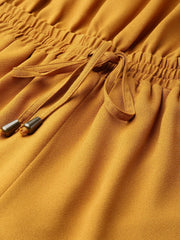 Women Solid Standard Mustard Jumpsuits & Sets