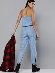 Women Solid Blue Jumpsuits & Sets
